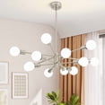 thumbnail image 1 of Deyidn 12-Light Sputnik Chandelier with Adjustable Height, Modern Nickel Ceiling Light Fixture for Dining Room Kitchen Island, 1 of 11