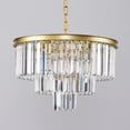 thumbnail image 1 of Gold Modern Crystal Chandelier Crystal Pendant Chandeliers Light Fixture 3-Tier Crystal Hanging Lighting for Living Dinning Room Bedroom Foyer, 1 of 6