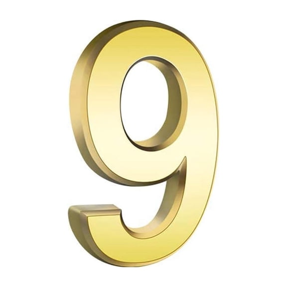 Gold Modern Metal House Numbers, 0-9 Self-Adhesive Address Sign for Mailbox & Door, Floating 3D Signage for Lawn, Garden & Street Decor, Easy Install