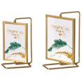 thumbnail image 1 of Gold Modern Metal Tabletop Photo Frame with Glass Cover and Free Spinning Stand for Tabletop Display, 1 of 7