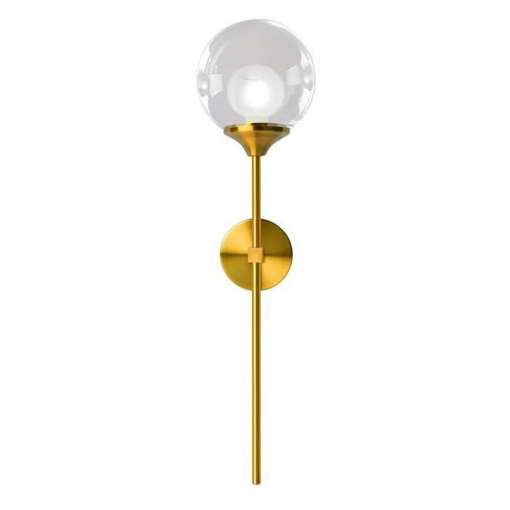 Gold Modern Wall Sconce Wall Lighting Bathroom Light Fixtures Farmhouse Wall Sconce Light Indoor Bedroom Bathroom Vanity Wall Sconces, Clear Glass Shade