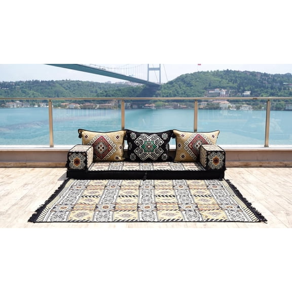 Gold Modular Sectional Sofa, Floor Seating Sofa, Arabic Majlis,Turkish Sofa, Floor Lounger, Diwan Sofa, Sofa Bed, Modular Sofa, Foldable Couch