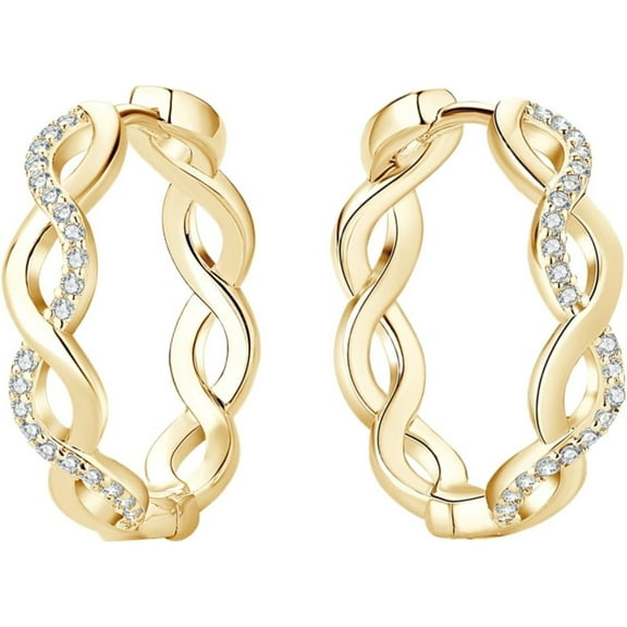 Gold Moissanite Earrings for Women Lab Diamond Hoop Earrings 925 Sterling Silver Diamond Earring Hoops Bride Earrings for Wedding Moissanite Hoop Earrings