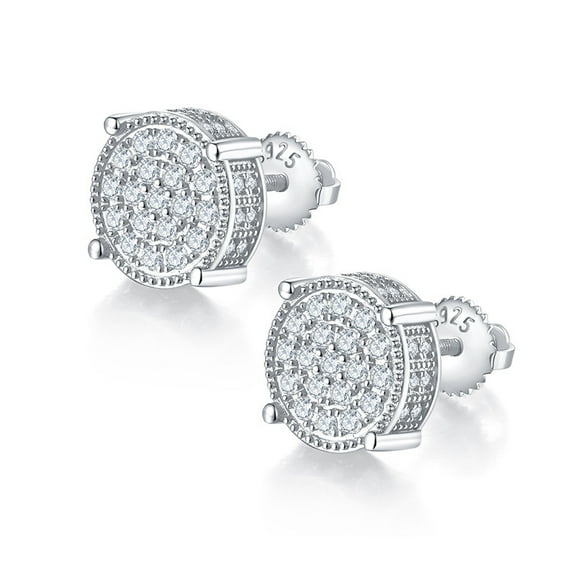 Gold Moissanite Earrings for Women Men 0.8cttw D Color VVS1 Clarity 925 Sterling Silver Moissanite Stud Earrings Round Cut Lab Created Diamond Earrings Studs