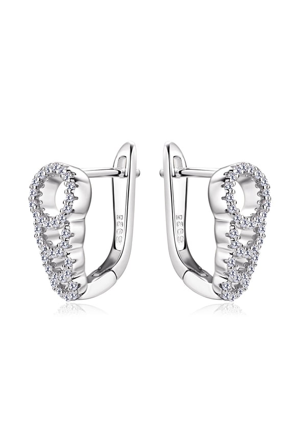 Gold Moissanite Hoop Earrings for Women 0.34cttw D Color VVS1 Clarity 925 Sterling Silver Diamond Earrings Hoops Round Cut Wedding Earrings for Brides Men Moissanite Hoop Earring