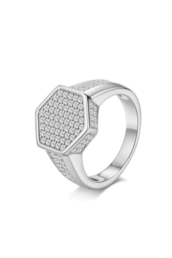 Gold Moissanite Ring Men's Wedding Band D Color VVS1 Clarity Lab Created Diamond Rings for Men 925 Sterling Silver Ring Mens Jewelry Size 7-12