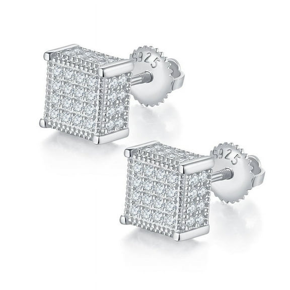 Gold Moissanite Small Diamond Stud Earrings for Women Men 0.8cttw D Color VVS1 Clarity 925 Sterling Silver Moissanite Stud Earrings Round Cut Lab Created Diamond Earrings Studs