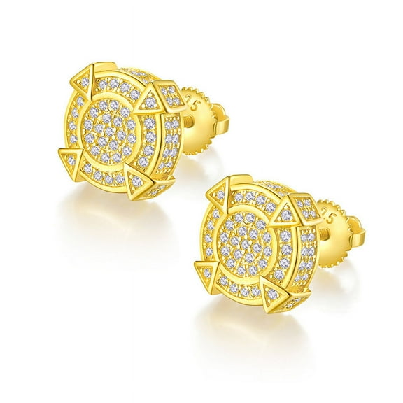Gold Moissanite Stud Earrings for Women Men 0.99cttw D Color VVS1 Clarity 925 Sterling Silver Diamond Earring Studs Round Cut Moissanite Diamond Earrings Studs for Women Men