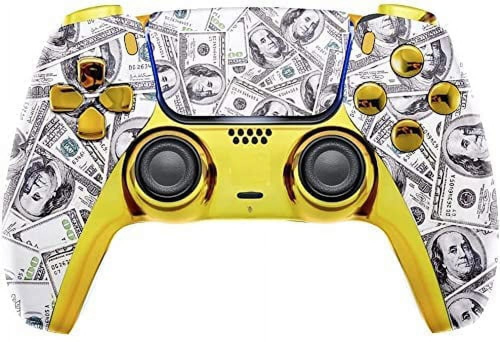 Gold Money Custom UN-MODDED Wireless PRO Controller compatible with PS5  Exclusive Unique Design 