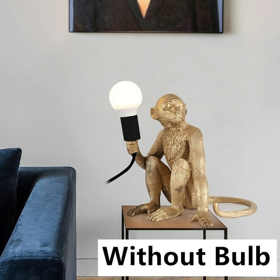 Gold Monkey Sitting Table Lamp Without Bulb Bedroom Bedside Night Light For Home/Office Decor