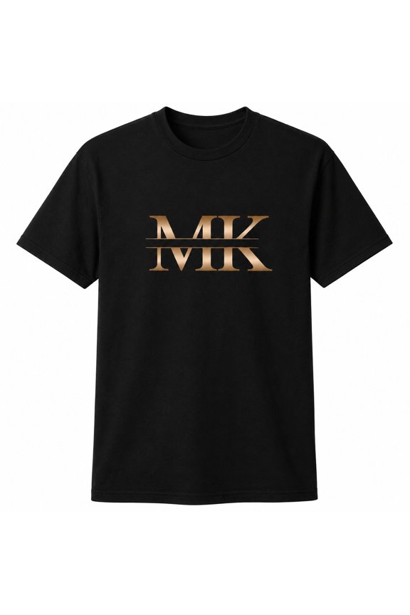 Gold Monogram Graphic T-Shirt, Unisex Classic Fit Cotton Tee