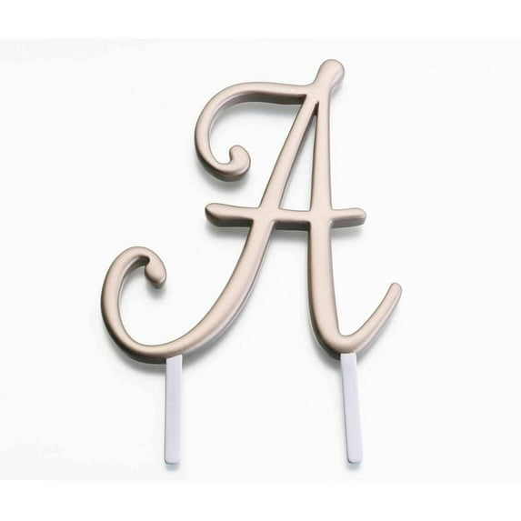 Gold Monogram Letter Cake Topper