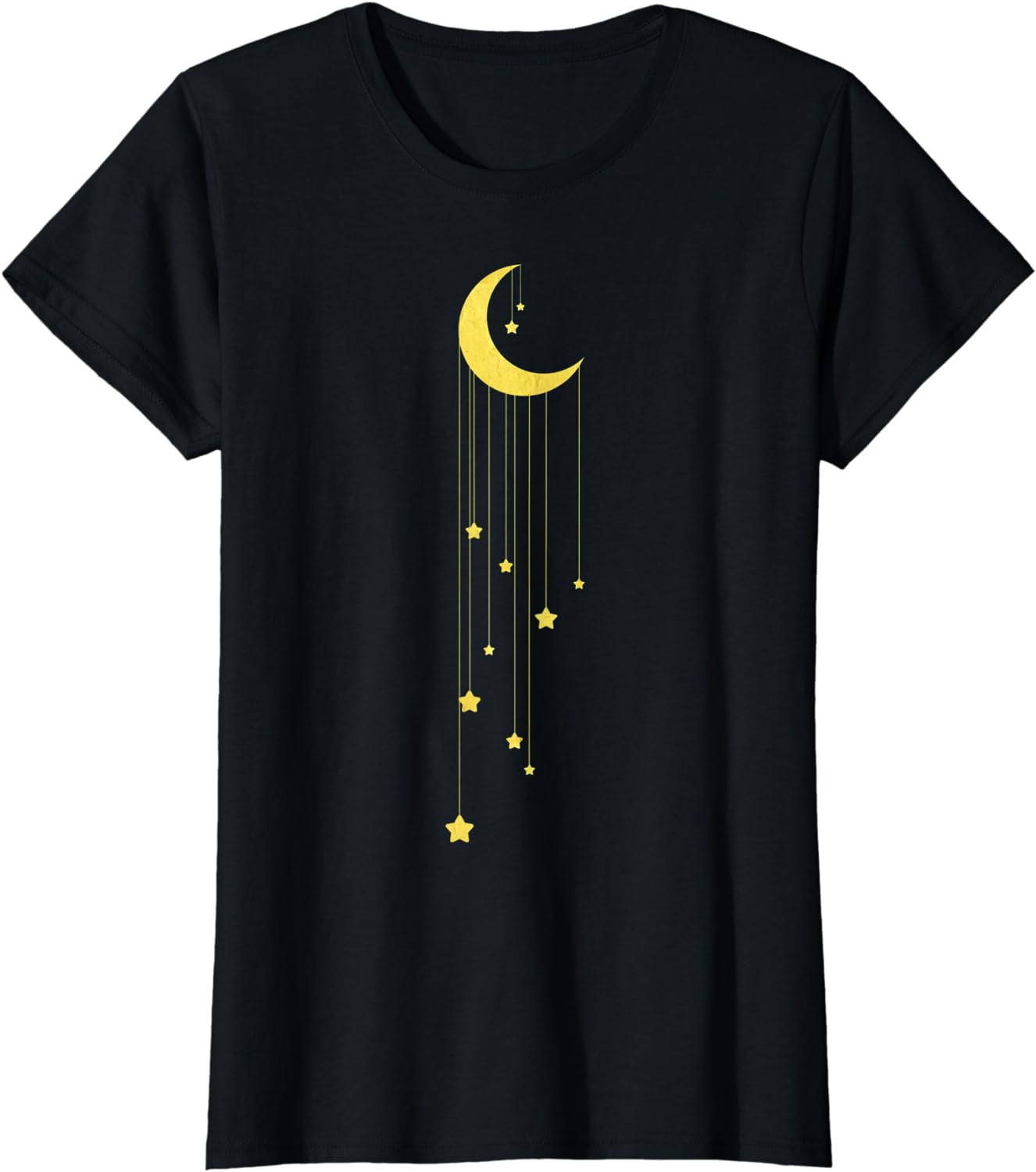 Gold Moon And Falling Stars Graphic T-Shirt - Walmart.com