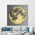 thumbnail image 1 of Gold Moon Canvas Print, 3d Printed Canvas, Canvas Home Decor, Large Canvas, Modern Canvas Art, Minimal Art, Abstract Moon 3D Canvas, Canvas Wall Decor - Rolled Canvas, 1 of 5