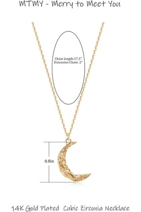 Gold Moon Pendant Necklace For Women,14K Gold Plated Dainty Chain Crescent Moon Sun Star Necklace Jewelry[o3394]