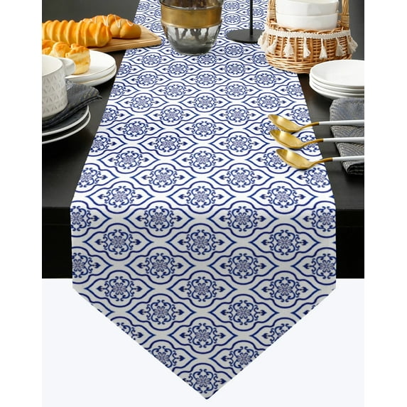 Gold Moroccan Pattern Damask Table Runners Modern Home Kitchen Dining Tablecloths Wedding Party Table Decoration Table Runner