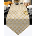 thumbnail image 1 of Gold Moroccan Pattern Damask Table Runners Modern Home Kitchen Dining Tablecloths Wedding Party Table Decoration Table Runner, 1 of 5