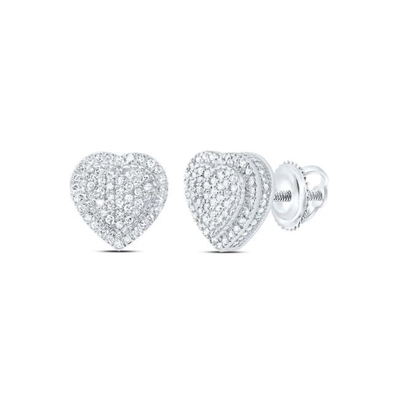 Gold N Diamonds 191042 0.38 CTW Diamond NK Fashion Heart Stud Earring