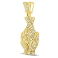 thumbnail image 1 of Gold N Diamonds 118923 10 KT Yellow Gold Mens Round Diamond Money Bag Hands Charm Pendant - 2 CTTW, 1 of 1