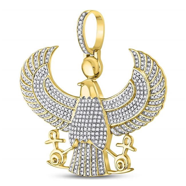 Gold N Diamonds 128347 10 KT Yellow Gold Mens Round Diamond Eagle ...