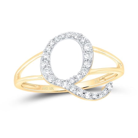 Gold N Diamonds 177380 0.2 CTW Diamond NK Gift Initial Q Ladies Ring