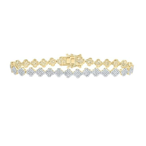 Gold N Diamonds 177579 7 in. 2.25 CTW Dia. NK Fashion Clover Bracelet