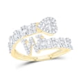 thumbnail image 1 of Gold N Diamonds 178072 0.62 CTW 10K Yellow Gold Diamond NK Fashion Initial W Ladies Heart Cuff Ring, 1 of 1