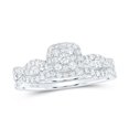 thumbnail image 1 of Gold N Diamonds 179195 0.37 CTW 10K White Gold Diamond CN Cushion Single Halo Bridal Ring Set, 1 of 1