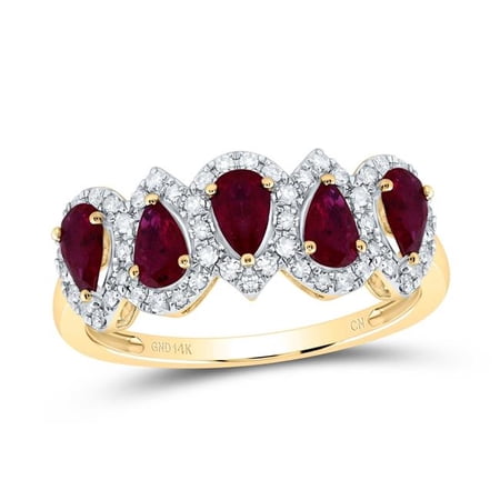 Gold N Diamonds 185169 0.25 CTW Diamond CN 1 Cut PS-RU NAT Gemstone Anniversary Band