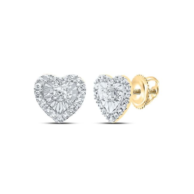 Gold N Diamonds 186529 0.1 Carat Weight Diamond CN Gift Heart Stud Earring