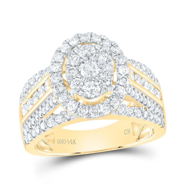 Gold N Diamonds 187673 1.75 CTW Diamond CN Oval Single Halo Bridal Ring ...