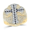thumbnail image 1 of Gold N Diamonds 189231 2.87 CTW Diamond NK 0.2 Cut RD-BS NAT Gemstone Cross Mens Ring, 1 of 1