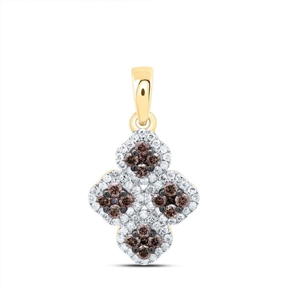 Gold N Diamonds 190156 0.33 CTW P1 Gift Cognac Diamond Clover Pendant