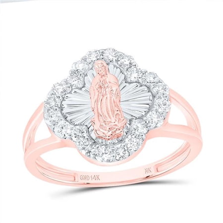 Gold N Diamonds 190255 0.5 CTW Diamond NK Fashion Virgin Mother Mary Clover Ladies Ring