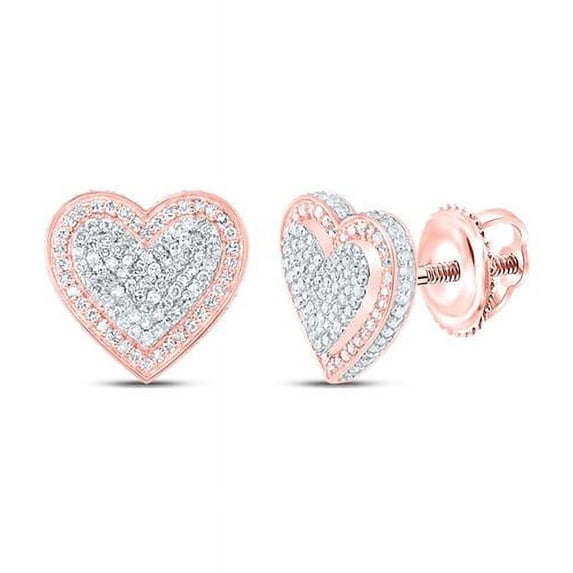 Gold N Diamonds 190933 0.75 CTW Diamond NK Fashion Heart Stud Earring