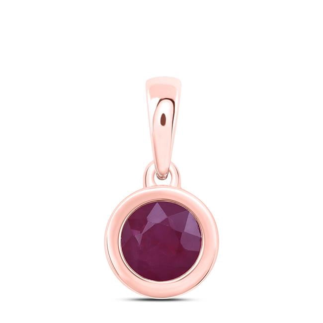 Gold N Diamonds 179386 4 mm Diamond Ruby-RD Nat Gem Round Pendant ...