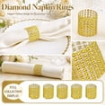 thumbnail image 1 of Gold Napkin Rings 50 Pack, Rhinestone Hollow Design for Wedding Table Decor, Dinner Table Decoration, Dining Table Centerpiece, 5 X 2 Inch, Gold Table Decor for Parties and, 1 of 5