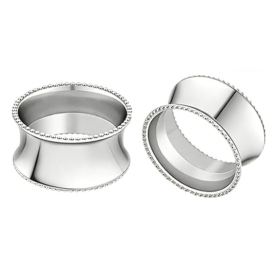 Gold Napkin Rings Set, Classic Metal Serviette Buckle for Dinner Table Decor, Wedding Party Banquet Dining Table Holder,4 Pcs Silver 2" X 2"