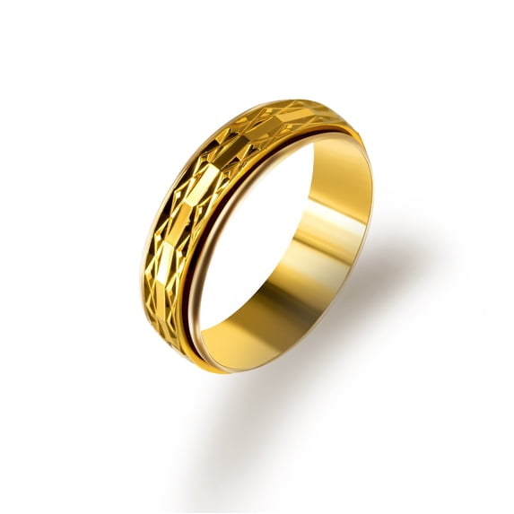 Womens 925 Silver Ring with Gold Circular Texture and Narrow Face Elegant Zircon Inlay Fashion Ring Womens Jewelry Statement Ring
