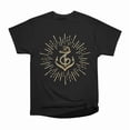 thumbnail image 1 of Gold Nautical Anchor T-Shirt Tee Gift For Him Merch For Her Apparel For Friend, 1 of 2