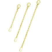 JESOT Gold Necklace Extenders Delicate 1",2",3" Inches Necklace Extension Chain Set for Necklaces Chokers Bracelets Anklets,2mm Width Chain Extender with Durable Lobster Claw Clasp