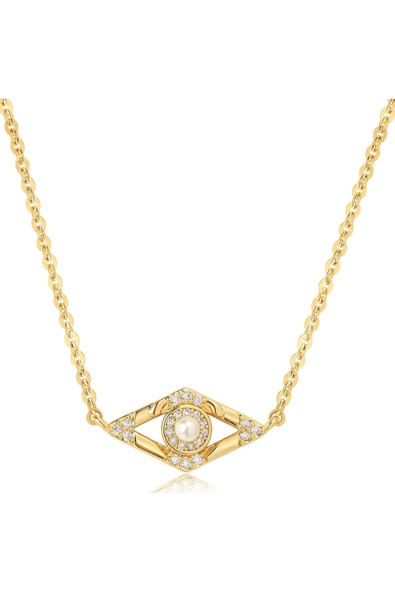 Gold Necklace For Women 14K Gold Plated Evil Eye Necklace Trendy Gold Pendant Necklace Jewelry For Women[o2361]