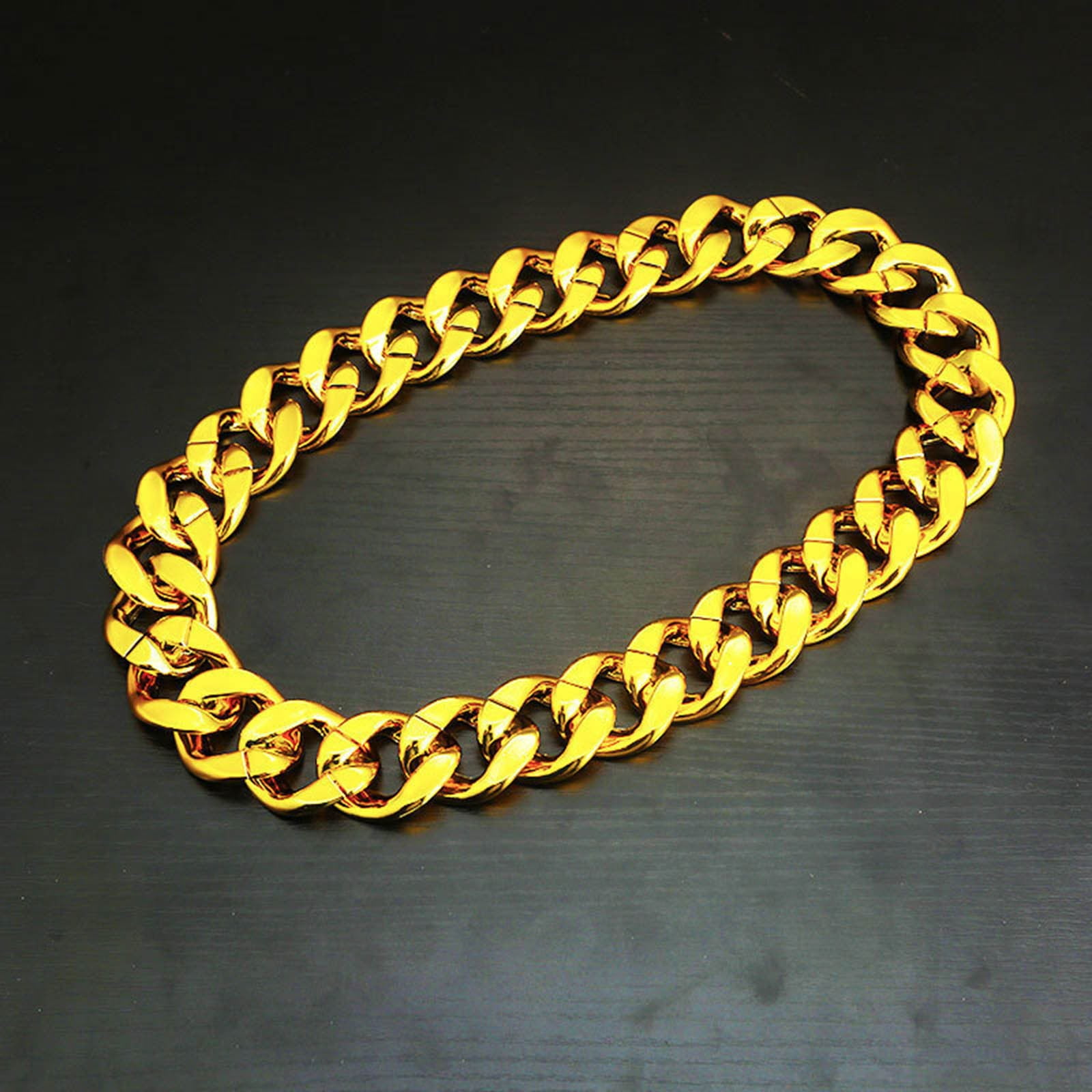 Props For A Rapper Gold Necklace Funny for Men Women 80s 90s Rapper Punk Hop Jewelry Chain ...