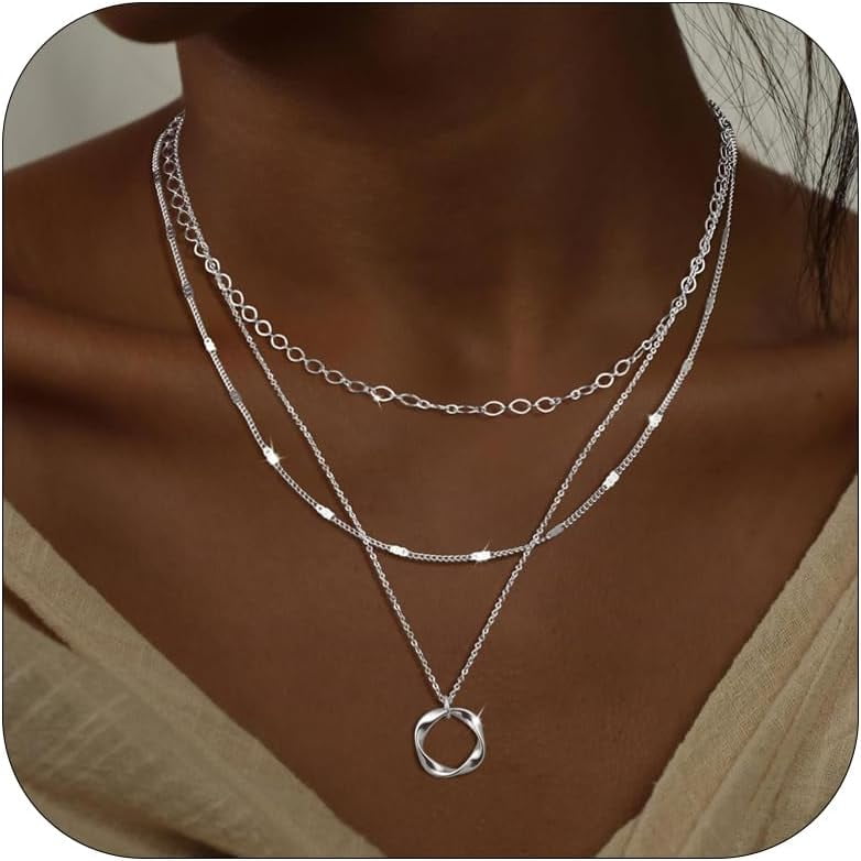 Gold Necklace Stack Boho Layered Necklaces For Women Trendy Pearl Necklaces Christmas Gifts Stocking Stuffers[Z399]