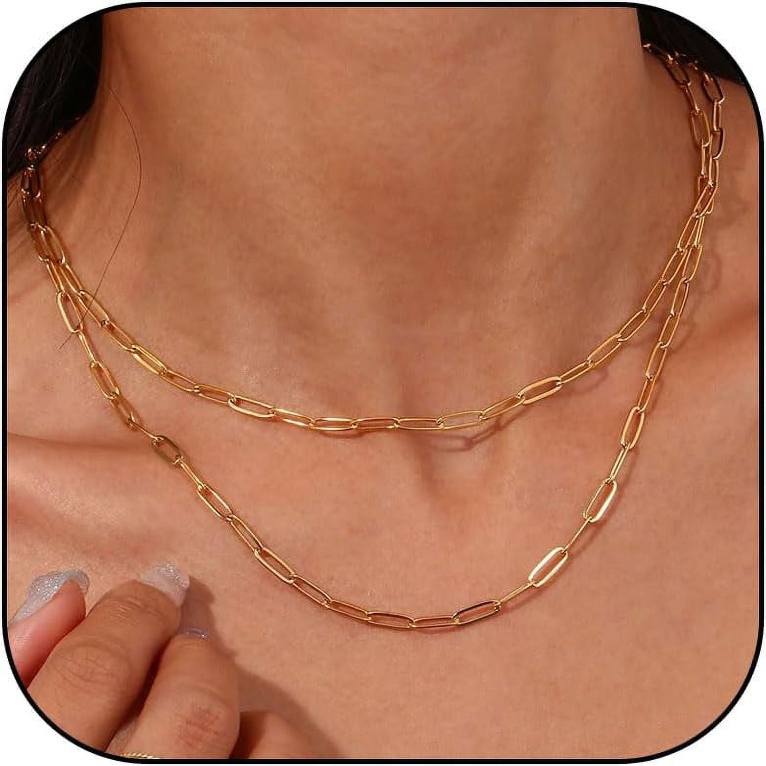 Gold Necklace Stack Boho Layered Necklaces For Women Trendy Pearl Necklaces Christmas Gifts Stocking Stuffers[Z403]