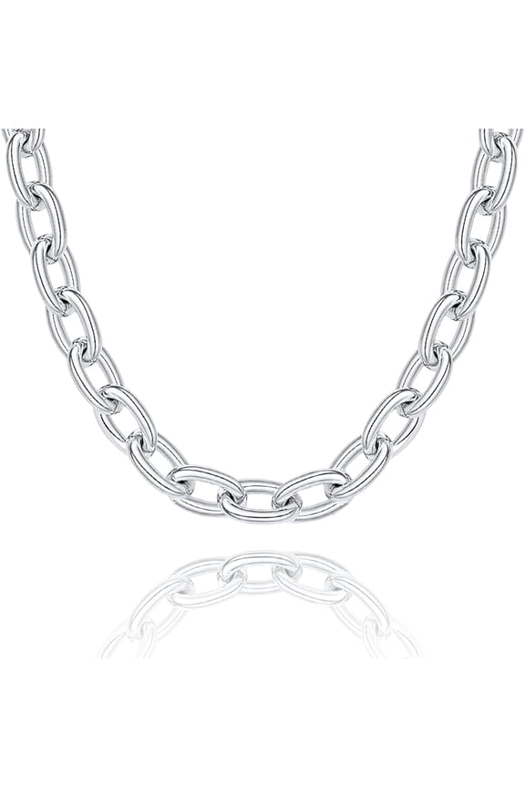 Gold Necklace for Women, 14K Gold Plated Dainty Chain Choker Chunky Figaro Snake Mariner Cuban Link Chains, Adjustable Trendy Necklaces Handmade Jewelry