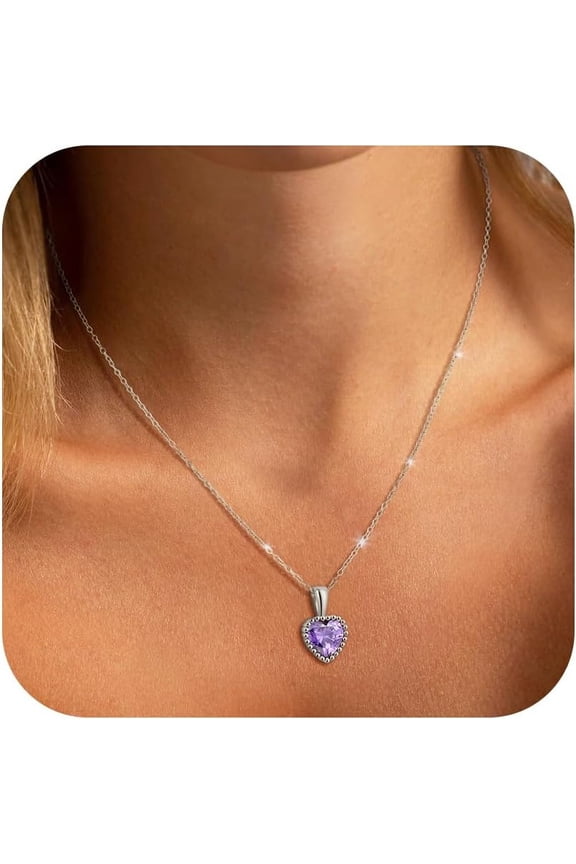 Gold Necklace for Women - 18K Gold Plated Birthstone Necklace Diamond Necklaces Mothers Dainty Gold Pendant Necklaces Birthday Gifts for Women Jewelry[z544]