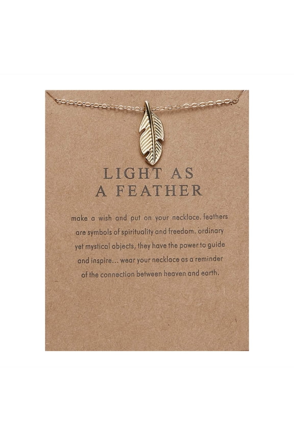 Gold Necklace for Women Girls Feather Pendant Necklace Best Friend BFF Friendship Necklace Birthday Christmas Gifts for Mom/Daughter/Sister/Aunt/Niece