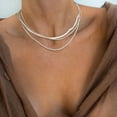 thumbnail image 1 of Gold Necklace for Women Elegant Layered Chain Pendant Minimalist Jewelry, 1 of 7