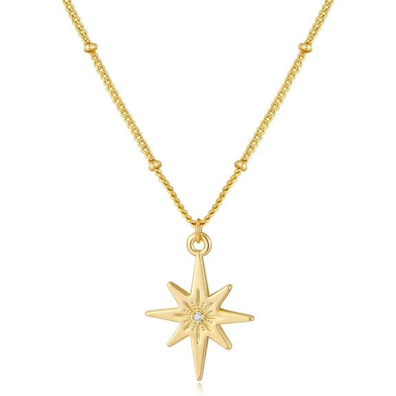 Gold North Star Necklaces for Women Dainty Stars Pendant Necklace Gold Plated Fashion Jewelry